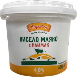Медковец краве кисело мляко с каймак 4% (450 г)