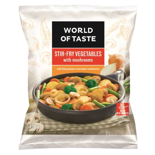 World of Taste замразени зеленчуци за тиган микс с гъби (450 г)