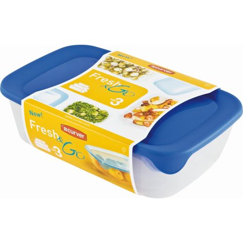 Curver Fresh & Go комплект кутии за храна, 500 мл, 1 л, 2 л, PVC, 260 х 170 х 74 см (1 бр.)