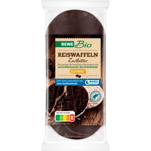 REWE био оризовки с глазура от тъмен шоколад (100 г)