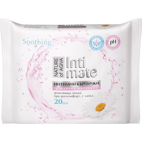 Nature of Agiva Intimate интимни влажни кърпички лайка (20 бр.)