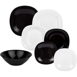 Luminarc Carine сервиз, черно-бял, 19 части (1 бр.)