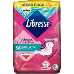 Libresse Ultra Long+ дамски превръзки с крилца (36 бр.)