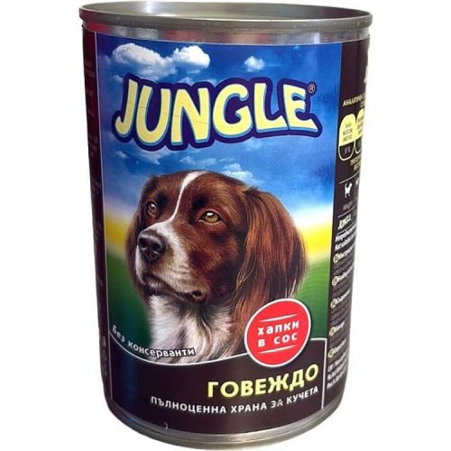 Jungle храна за кучета с говеждо, консерва (415 г)