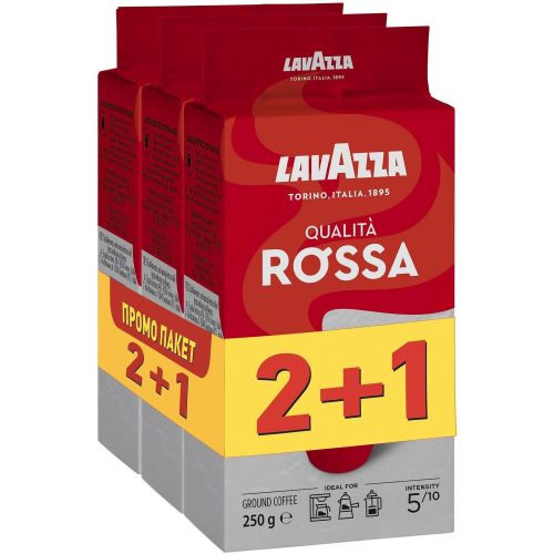 Lavazza Qualita Rossa мляно кафе, 2+1 бр. х 250 г (750 г)