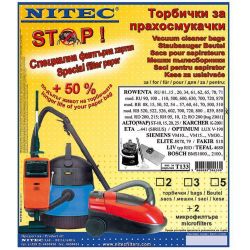 Nitec Filters 3 броя торбички за прахосмукачка, 2 филтъра за Rowenta, Alto и др. (1 бр.)