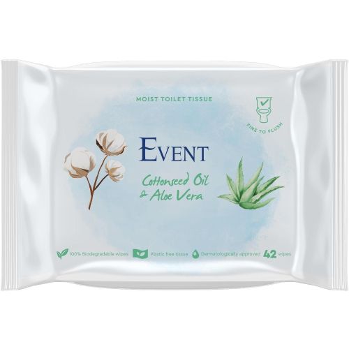 Event влажна тоалетна хартия с масло от памук (42 бр.)