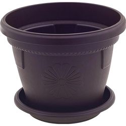 Саксия Гербер с подложка, бежова ф 14 см (1 бр.)