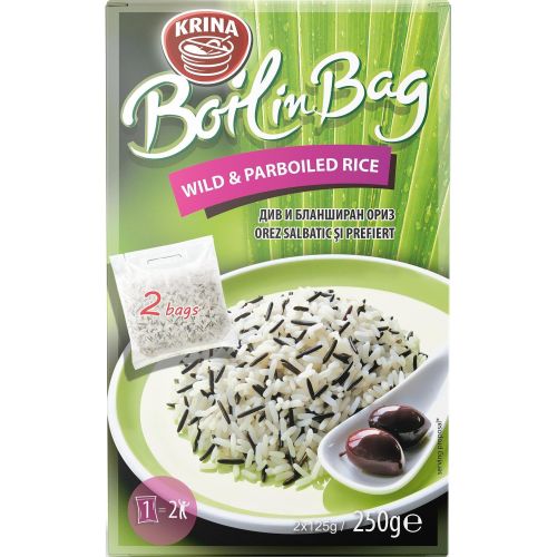 Krina Boil in Bag див и бланширан ориз, 2 бр. х 125 г (250 г)