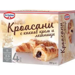Dr. Oetker замразени кроасани с какаов крем и лешници, 4 бр. x 90 г (360 г)