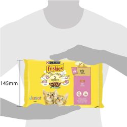 Purina Friskies Junior пауч храна за котенца с хапки пиле в сос, 4 бр. х 85 г (340 г)
