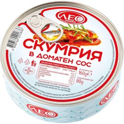 Лео Консерв скумрия в доматен сос (160 г)