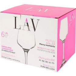 LAV стъклени чаши с високо столче, 295 мл (6 бр.)