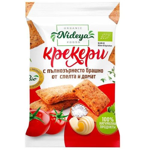 Nideya био крекери с пълнозърнесто брашно от спелта и домат (50 г)