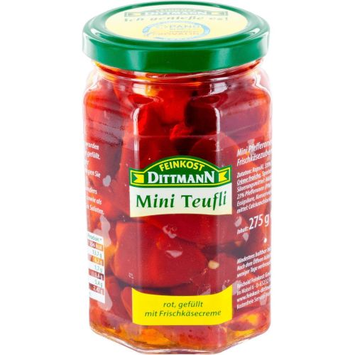 Feinkost Dittmann антипасти мини червени чушки с прясно сирене (275 г)