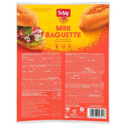 Schär мини багета без глутен, 2 бр. х 75 г (150 г)