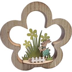 Декорация от дърво цвете 17 см (1 бр.)