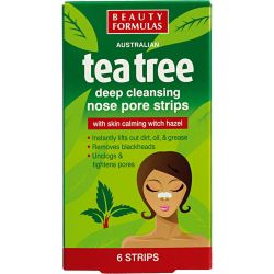 Beauty Formulas Tea Tree пластири за нос срещу черни точки (6 бр)