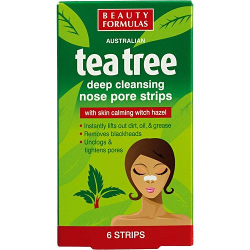 Beauty Formulas Tea Tree пластири за нос срещу черни точки (6 бр)