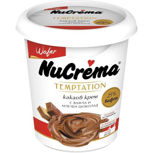 NuCrema Temptations Bianca каков крем с вафла и млечен шоколад (400 г)