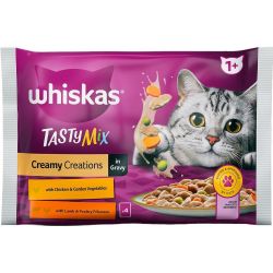 Whiskas Tasty Mix пауч кремообразни ястия, 4 х 85 г (340 г)