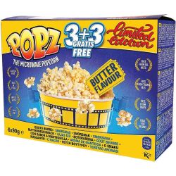 Popz пуканки с масло 3+3, 6 бр. х 90 г (540 г)