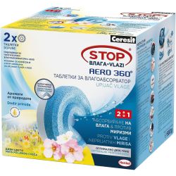 Cerasit Aero 360 таблетки за влагоабсорбатор, диви цветя и масла, 2 бр. х 450 г (1 бр.)