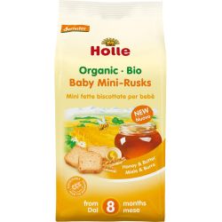 Holle био мини бебешки сухари с мед и мляко (100 г)