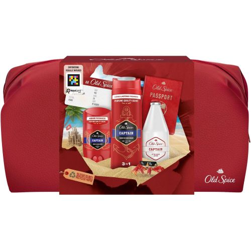Old Spice Captain комплект душ гел 250 мл, део стик 50 мл, лосион 100 мл, несесер (1 бр.)
