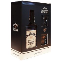 Jack Daniel's Honey бърбън с мед в комплект с две чаши (700 мл)