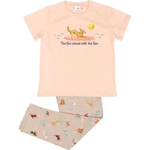 Christy дамска пижама с къс ръкав и дълъг панталон, куче (1 бр.)