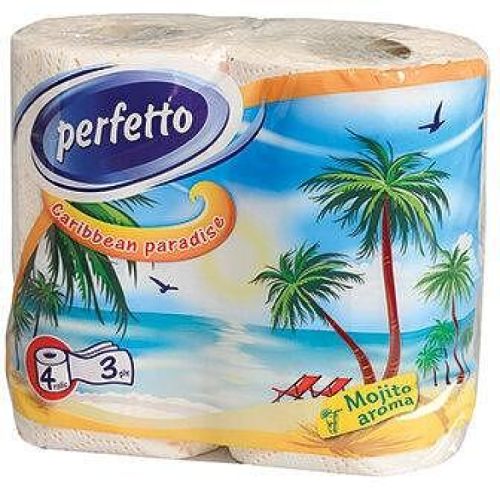 Perfetto тоалетна хартия карибски рай, 3 пласта (4 бр.)