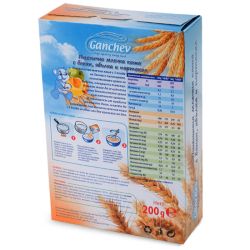 Ганчев млечна пшенична каша с банан, ябълка и портокал (200 г)