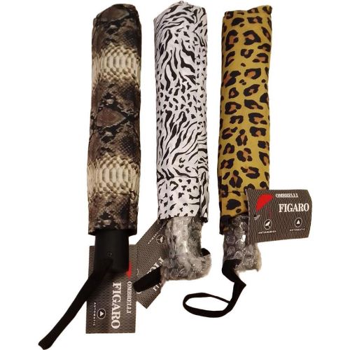 Ombrelli Figaro дамски автоматичен сгъваем чадър за дъжд, различни разцветки (1 бр.)