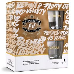Chivas Regal блендед скоч уиски с две чаши, 15 годишно (700 мл)