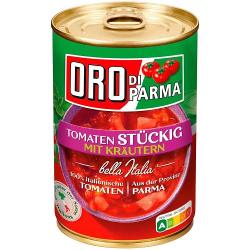 Oro Di Parma нарязани домати с билки (425 мл)