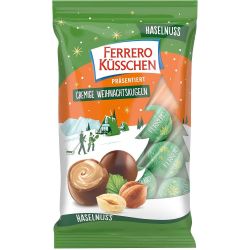 Ferrero Kusschen коледни бонбони с лешников пълнеж (100 г)