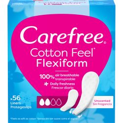 Carefree ежедневни превръзки FlexiForm Unscented без аромат (56 бр.)