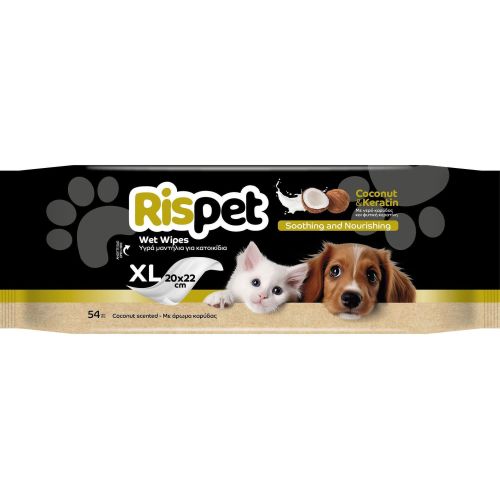 Rispet влажни кърпи за кучета и котки кокос и кератин (54 бр.)