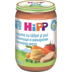 Hipp био пюре макарони, зеленчуци и пилешко (220 г)