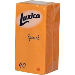 Luxica Special оранжеви салфетки, 2 пласта, 1/8, 38 см, 40 бр. (40 бр.)