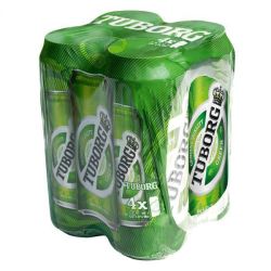 Tuborg светла бира в кен, 4 бр. х 500 мл (2 л)
