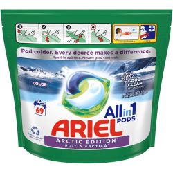 Ariel All in 1 Pods Arctic гел капсули за цветно пране, 69 пранета (69 бр.)