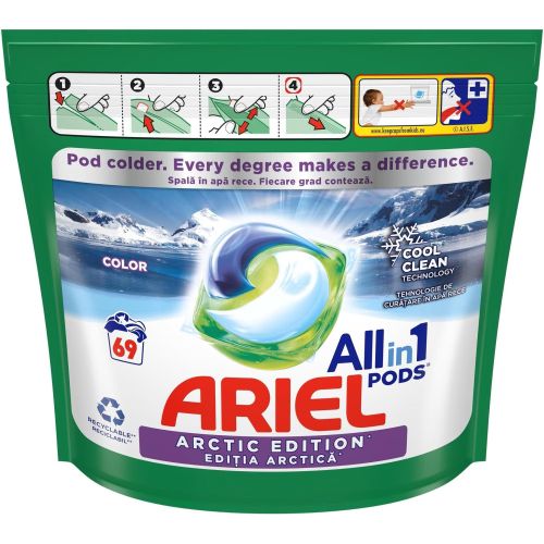 Ariel All in 1 Pods Arctic гел капсули за цветно пране, 69 пранета (69 бр.)