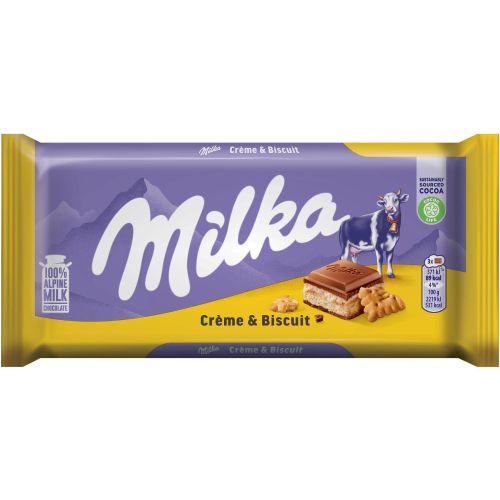 Milka Crеme & Biscuit шоколад с крем и бисквити (100 г)