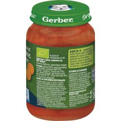 Gerber органик пюре от моркови, пуйка и домати (190 г)