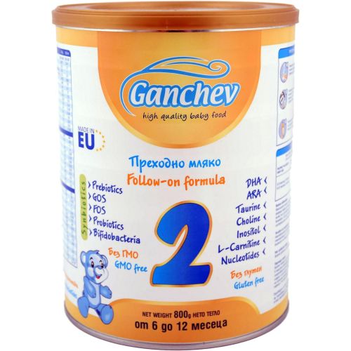 Ганчев адаптирано мляко синбиотик 2, 6 - 12 месеца (800 г)