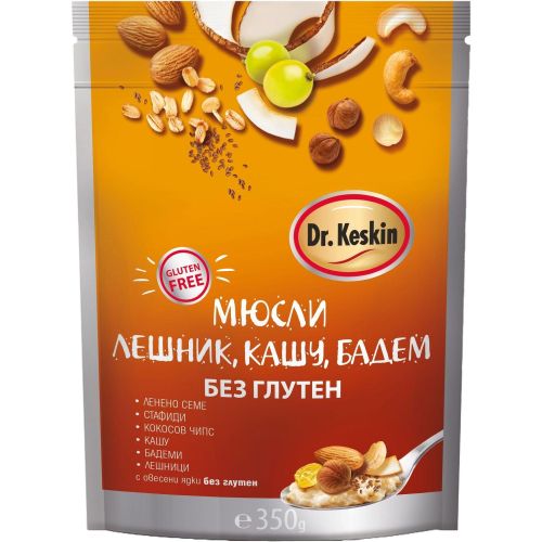 Dr. Keskin мюсли с лешник, кашу и бадем, без глутен (350 г)