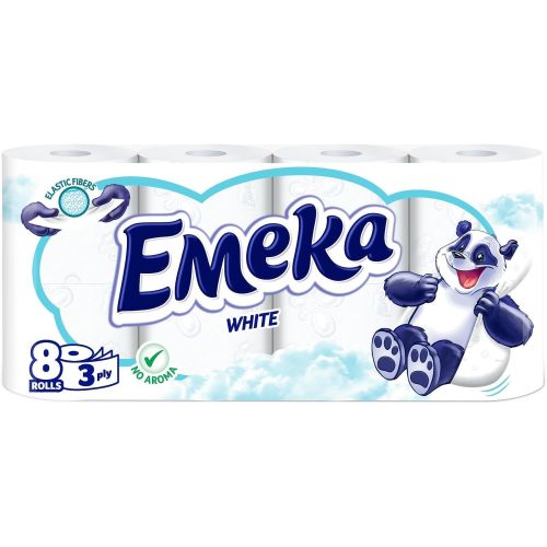Emeka тоалетна хартия, трипластова, бяла (8 бр.)