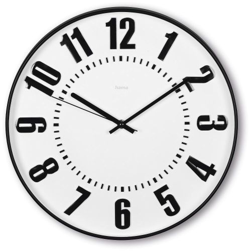 Hama Formentera стенен часовник, Ø 35 см, черен (1 бр.)